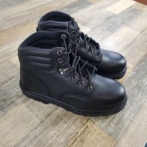 IRON AGE Mens 6" Backhoe Steel Toe Work Boots Size 9.5 Black IA5025
